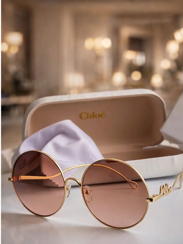 Chloé “Golden Riviera” Signature Round Sunglasses - Image 3