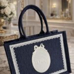 Dior Embroidered Book Tote – Navy Edition