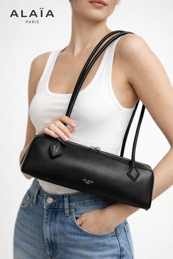 The Alaïa Noir Élégance Shoulder Bag - Image 4