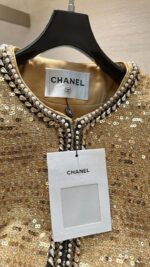 Opulence Gold Sequin Pearl-Embellished Jacket - Image 6