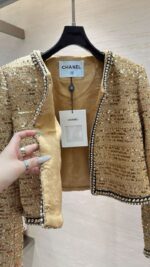 Opulence Gold Sequin Pearl-Embellished Jacket - Image 5