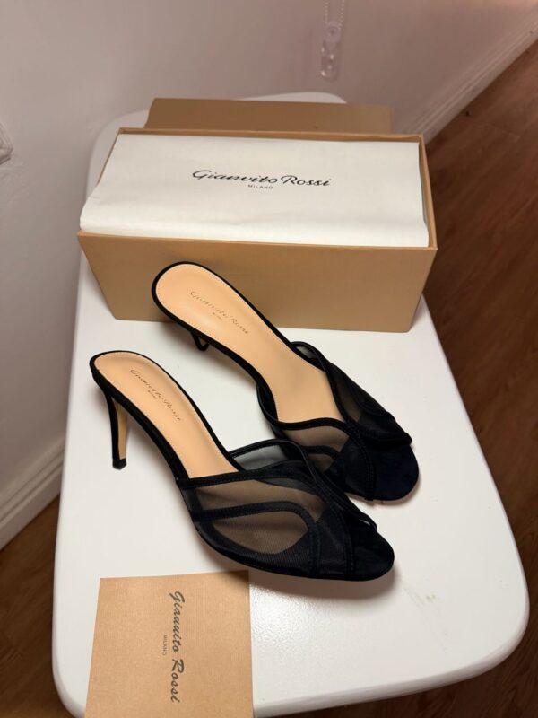 Gianna Noir Mesh Mule – Gianvito Rossi - Image 2