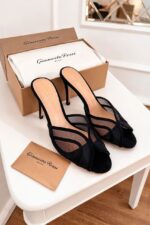 Gianna Noir Mesh Mule – Gianvito Rossi - Image 3
