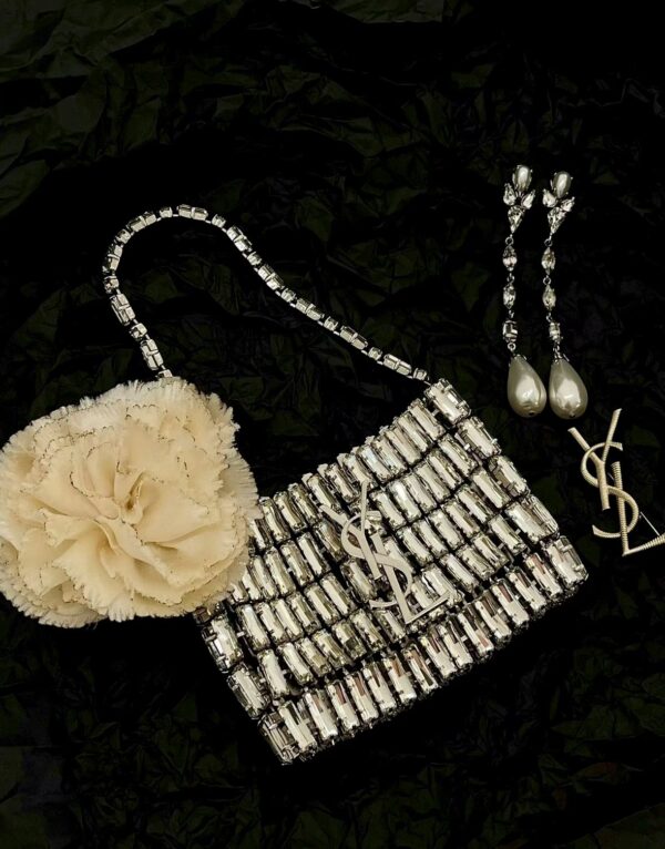 YSL Crystal Cassandre Evening Bag - Image 4