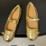 Contemporary Gold Buckle Ballet Flats