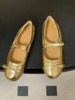 Contemporary Gold Buckle Ballet Flats