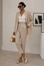 Contemporary Gold Buckle Ballet Flats - Image 8