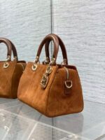 Lady Dior Cannage Leather / suede Handbag - Image 12