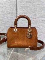 Lady Dior Cannage Leather / suede Handbag - Image 10