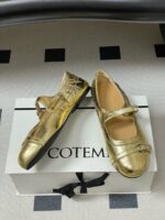 Contemporary Gold Buckle Ballet Flats - Image 5