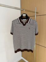 Brunello Cucinelli Striped Knit Polo Shirt (Luxury Casual Edition) - Image 5