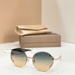 Bvlgari SS26 Rimless Round Gradient Sunglasses - Image 6