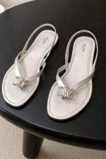 Celine Triomphe Slingback Flat Sandals
