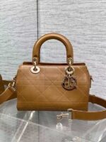 Lady Dior Cannage Leather / suede Handbag - Image 5