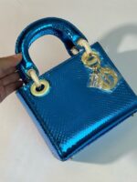 Mini metallic Lady Dior-style handbag - Image 6