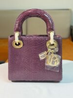 Mini metallic Lady Dior-style handbag - Image 5