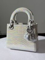 Mini metallic Lady Dior-style handbag - Image 3