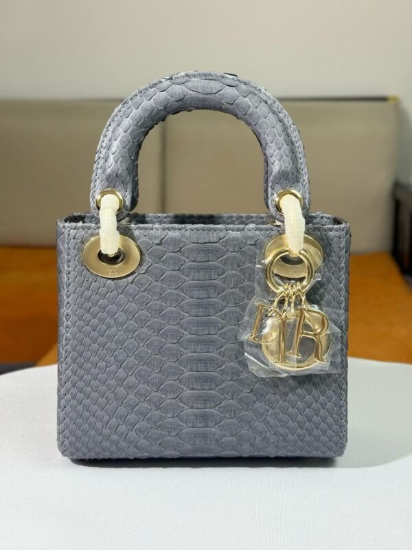 Mini metallic Lady Dior-style handbag - Image 4