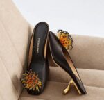 Ferragamo Embellished Sculptural Mule Heels