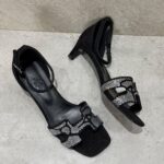 Hermes women heeled bedazzled sandals (2inches)