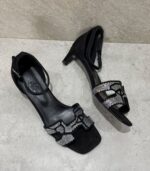 Hermes women heeled bedazzled sandals (2inches)