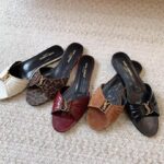 YSL Monogram Pleated Flat Slides